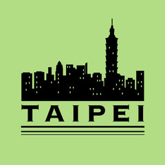 Taipei, abstract skyline symbol