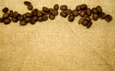 Coffee beans on background