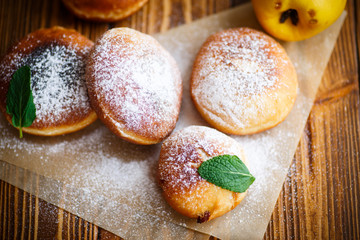 fried donuts with quince inside