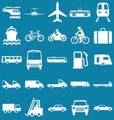 Silhouette transport and travel related graphics 