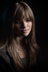 Naklejka premium young pretty woman portrait