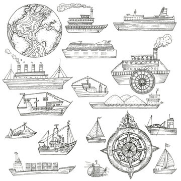 Sea pattern with ships.