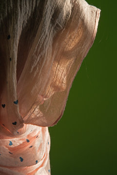 The sorrow of young girl with the headcraft  - portrait
