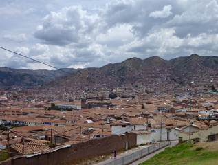 an aerial view of Cusco