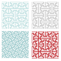 Seamless vintage geometric puzzle pattern