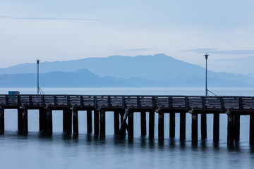 Fototapeta na wymiar Berkeley Pier and Mount Tamalpais