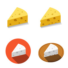 White and Yellow cheese in flat style