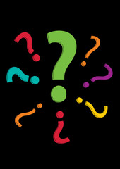 Naklejka premium Question mark sign icon, vector illustration. Flat design style