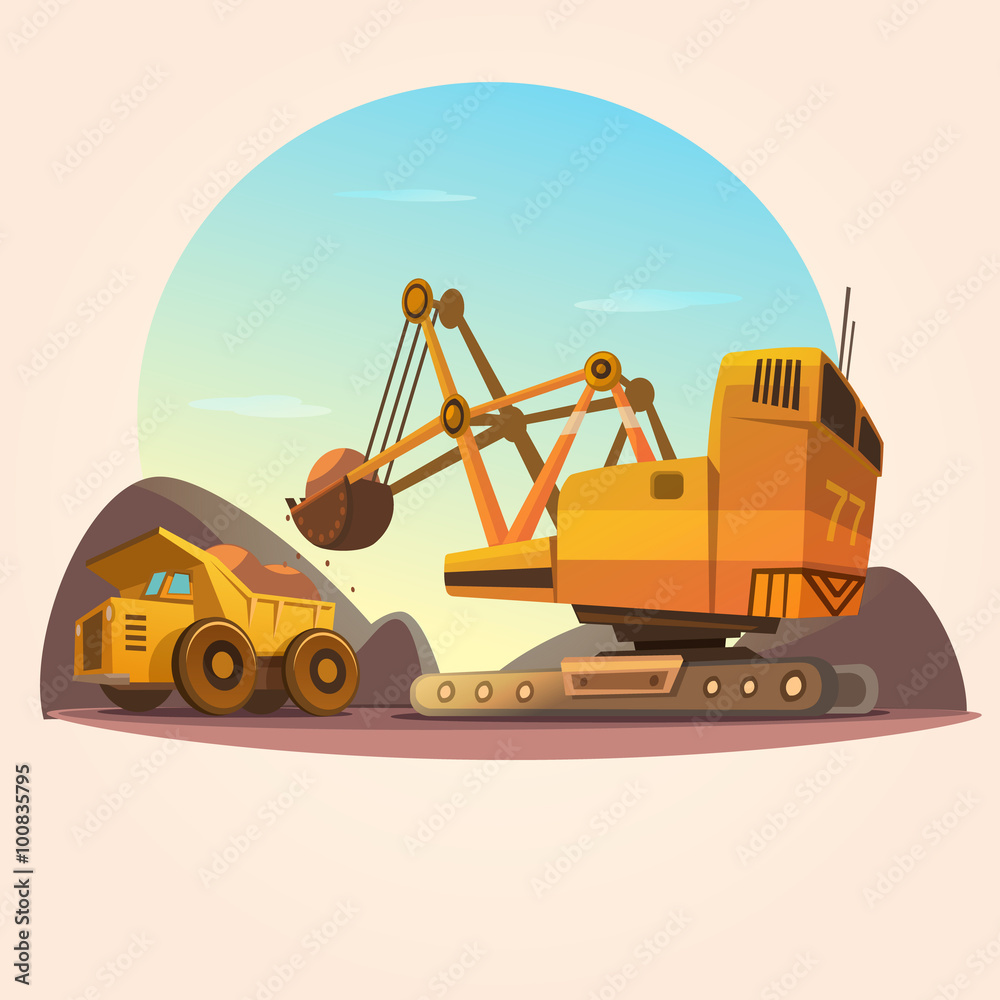 Wall mural Mining concept illustration