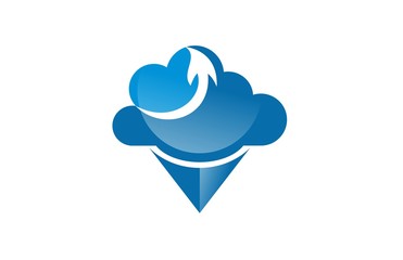 pin cloud arrow logo