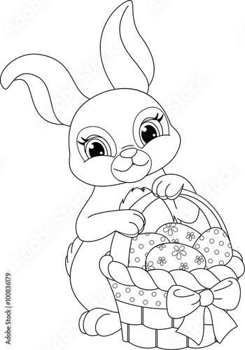 "Easter Rabbit Coloring Page" Stock image and royalty-free vector files