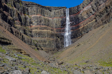 Hengifoss is the second highest waterfall on Iceland. The most s