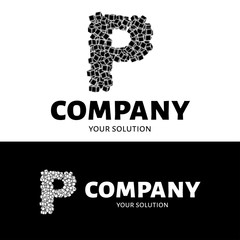 Vector letter P logo. The logo is the letter P consists of cubes.