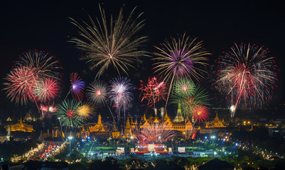 Happy new year 2016, BANGKOK THAILAND Countdown 2016 Fireworks Beautiful at WAT ARUN temple of Temple of the Dawn the famous place travel destination of Bangkok landmark ,Bangkok,Thailand.
