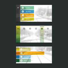 Web Design Elements: Minimal Header Design with Blurred Background and Icons