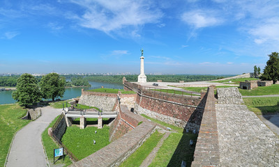 Kalemegdan fortress with The Pobednik (The Victor) monument in Belgrade, Serbia