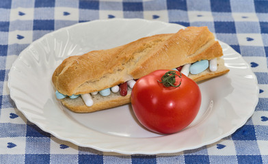 Alimentation with pills food