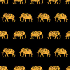 pattern with indian elephants