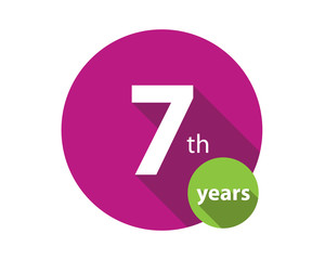7 years purple circle anniversary logo
