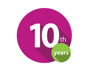 10th years purple circle anniversary logo