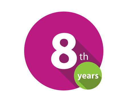 8 Years Purple Circle Anniversary Logo