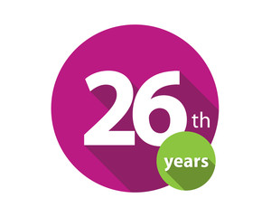 26th years purple circle anniversary logo