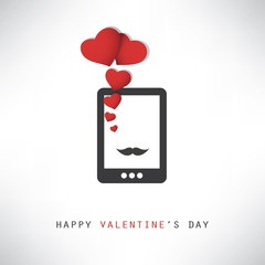 Happy Valentine's Day Card With Smart Phone