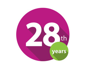 28th years purple circle anniversary logo