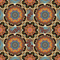 Seamless tiled pattern Royal luxury classical damask vector design. Vector bright brown pattern.