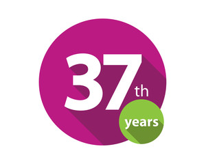 37th years purple circle anniversary logo