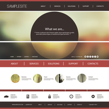 Website Template with Blurred Header Design Concept