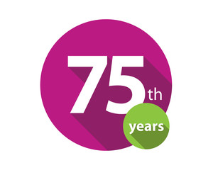 75th years purple circle anniversary logo