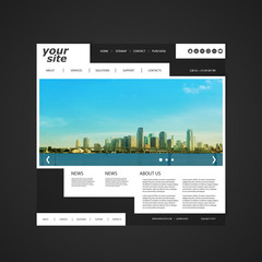 Website Template with Unique Design - Miami Skyline