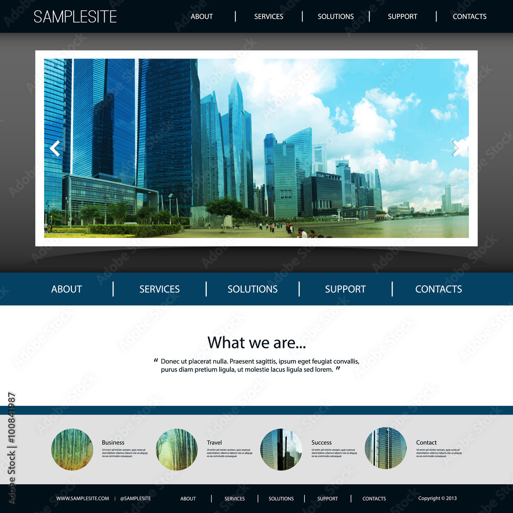 Canvas Prints website template with urban themed header design concept