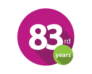 83rd years purple circle anniversary logo
