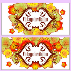 autumn leaves invitation
