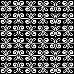 Abstract monochrome seamless hand-drawn pattern.