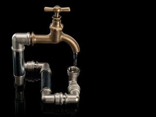 Allegory of consumption of water resources