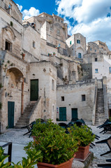 Obraz premium Street view of buildings in Matera ancient town Sassi di Matera - Italy