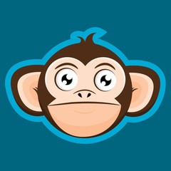 Critical Monkey Ape Head Cartoon