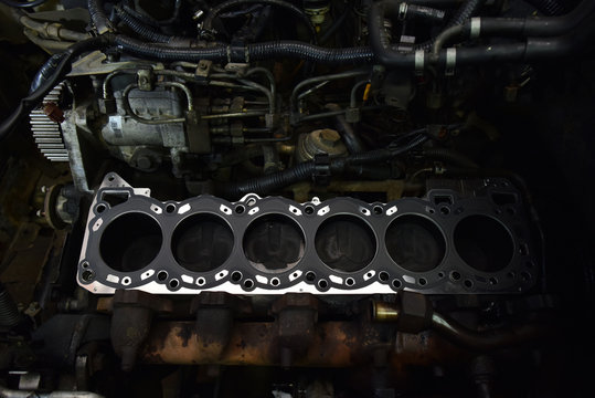 car engine close-up