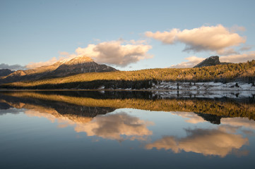 mountain reflection and the clouds colorado