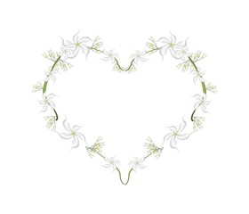Cape Jasmine Flowers in A Heart Shape