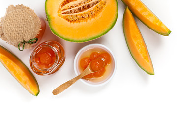 Cantaloupe Melon Jam or Compote. Selective focus.