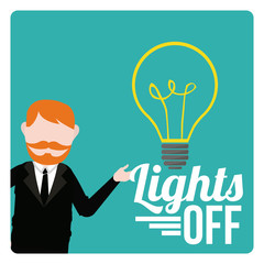 announcement lights off, blue color background