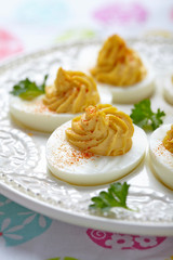 Deviled eggs with smoked paprika