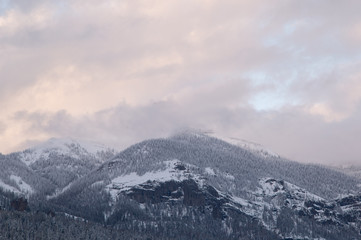 Obraz premium mountain misty winter