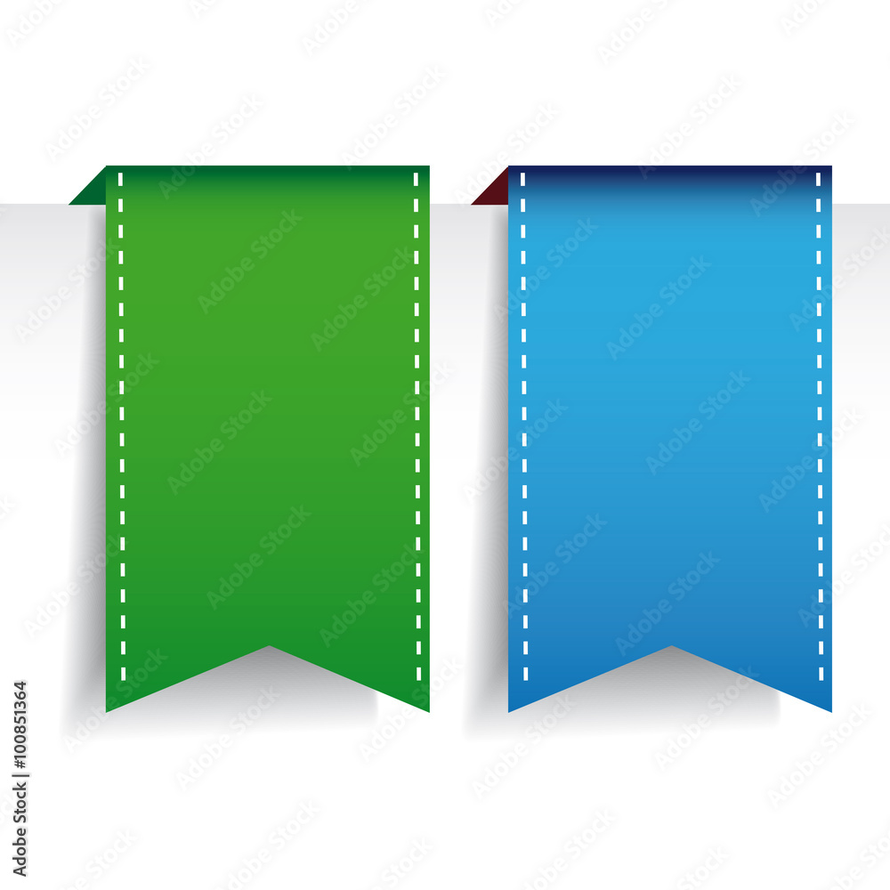 Wall mural bookmark ribbon set vector