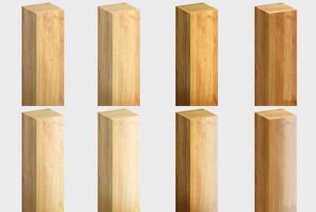Collection of wooden bars. 3D rendering