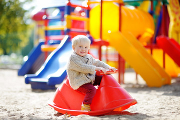 Toddler boy on playground